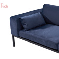 Factory Price Dark Blue Velvet Couches Fabric Upholstery Modern Sofa Furniture For Living Room